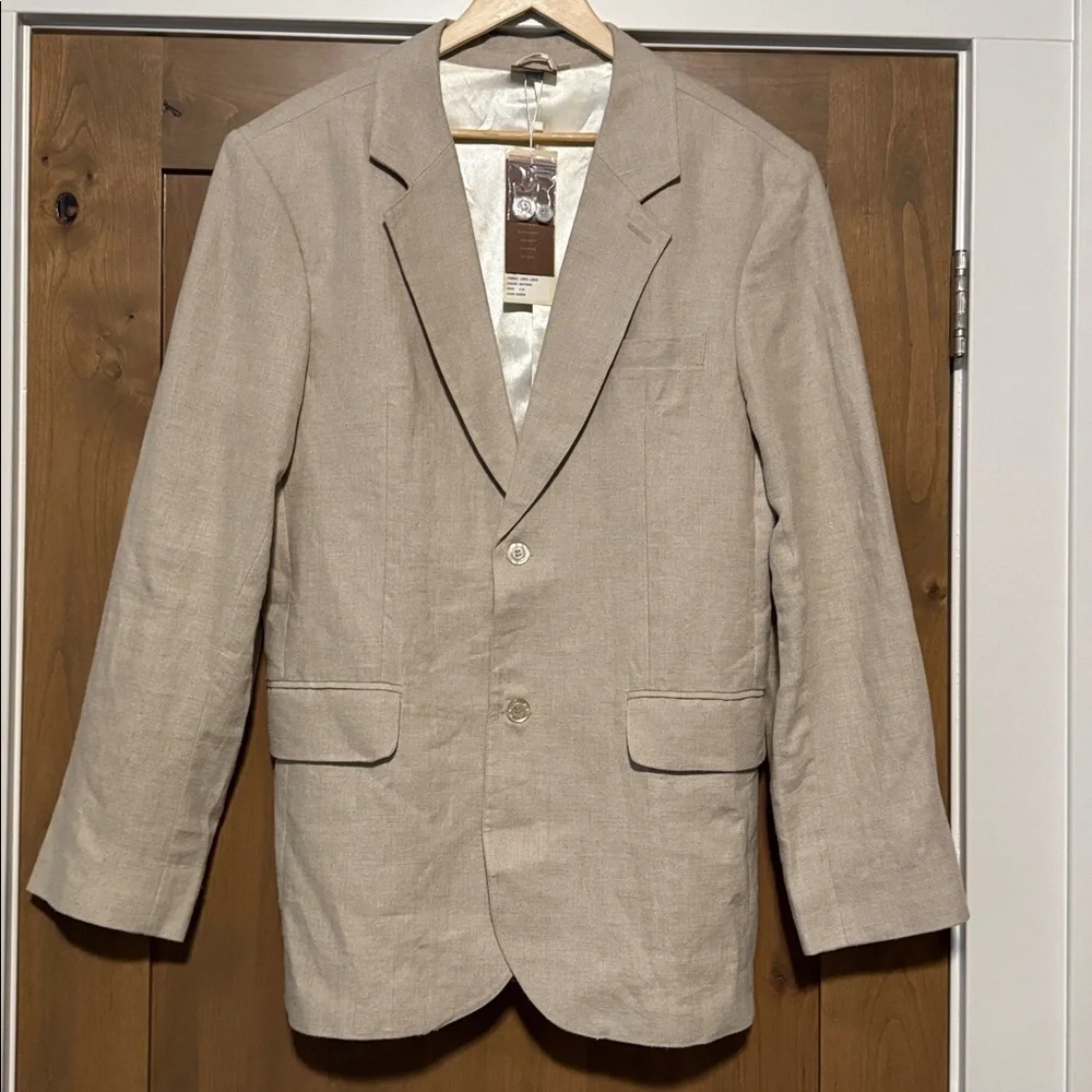 NWT Island Importer Linen Blazer Jacket Sport Coat Mens 41 Tan beach coastal